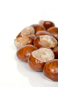Chestnuts Close Up Isolated Royalty Free Stock Photography Chestnuts Close Up Isolated Royalty Free Stock Photography