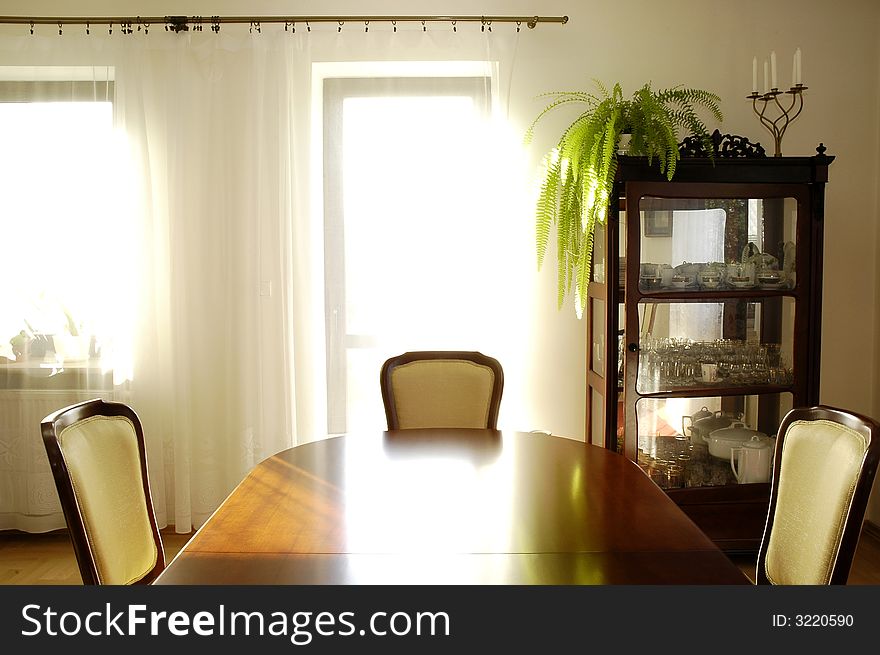 Photo of beautiful and homelike dining room