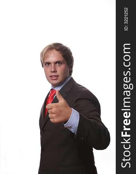 Business man showing thumb up