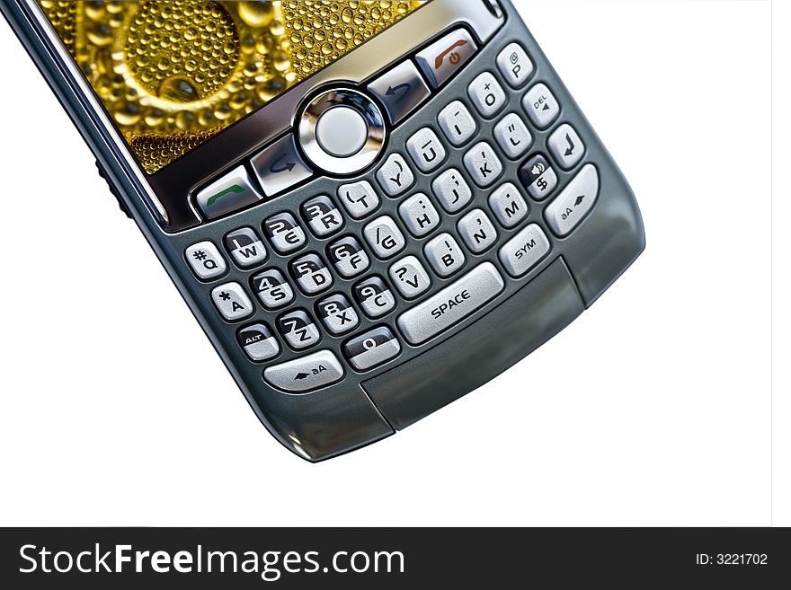 PDA device isolated over white with copy space