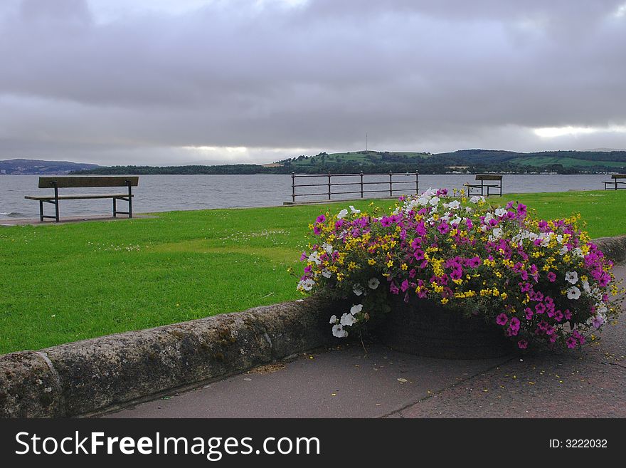 The promenade area in Helensburgh on the North shore of the River Clyde. The promenade area in Helensburgh on the North shore of the River Clyde