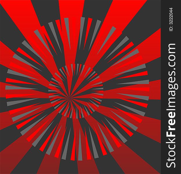 Decorative background from red and black beams and circles. Decorative background from red and black beams and circles.