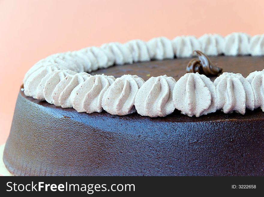 Chocolate-marzipan-pistachio cream pie