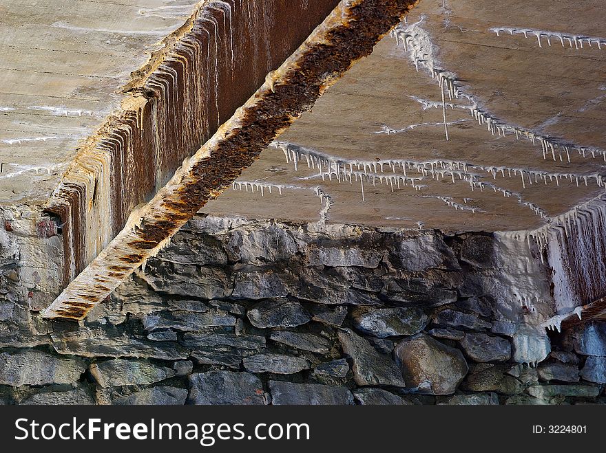 Rusted and ruined ceiling