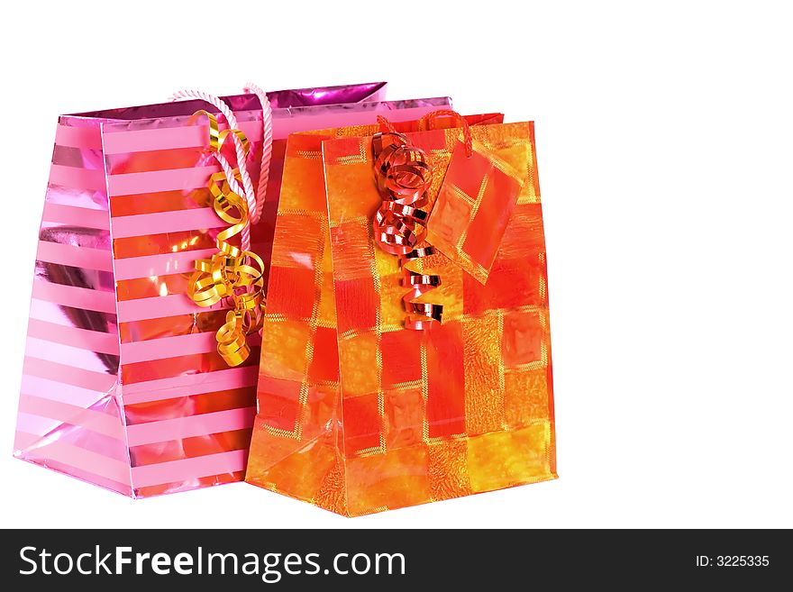 Gift bags isolated on white background