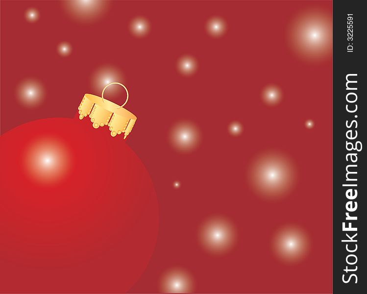 Vector illustration of the red christmas ball