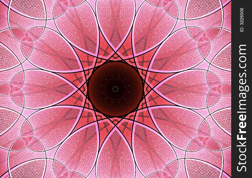 Computer generated illustration of a red flower