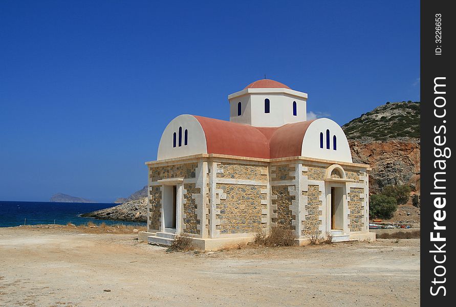 Chapel on a Cretan shore. Chapel on a Cretan shore