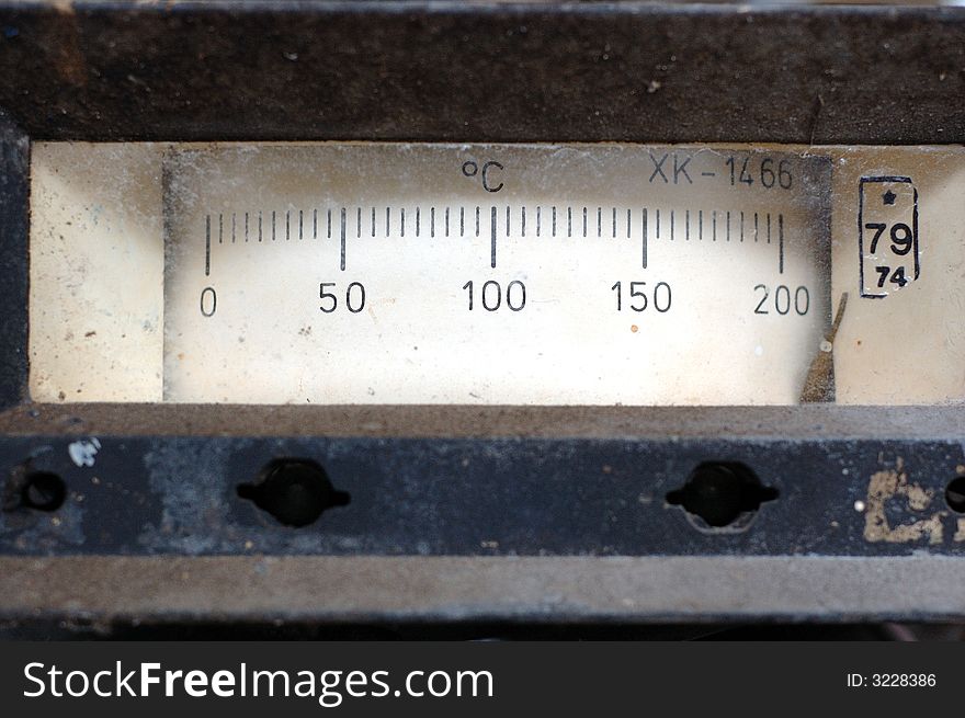 Vintage measurement instrument thermometer device. Vintage measurement instrument thermometer device