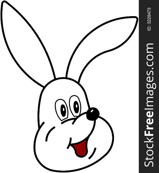 White bunny head vector illustration