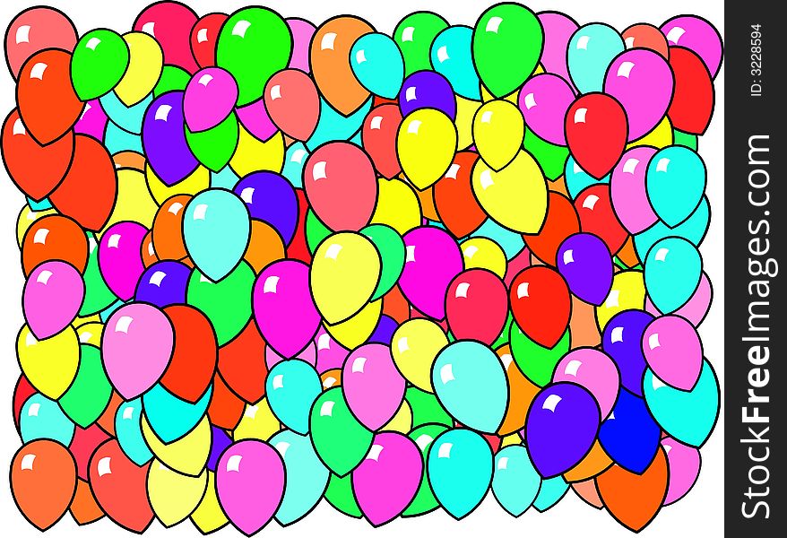 Abstract background of colorful balloons