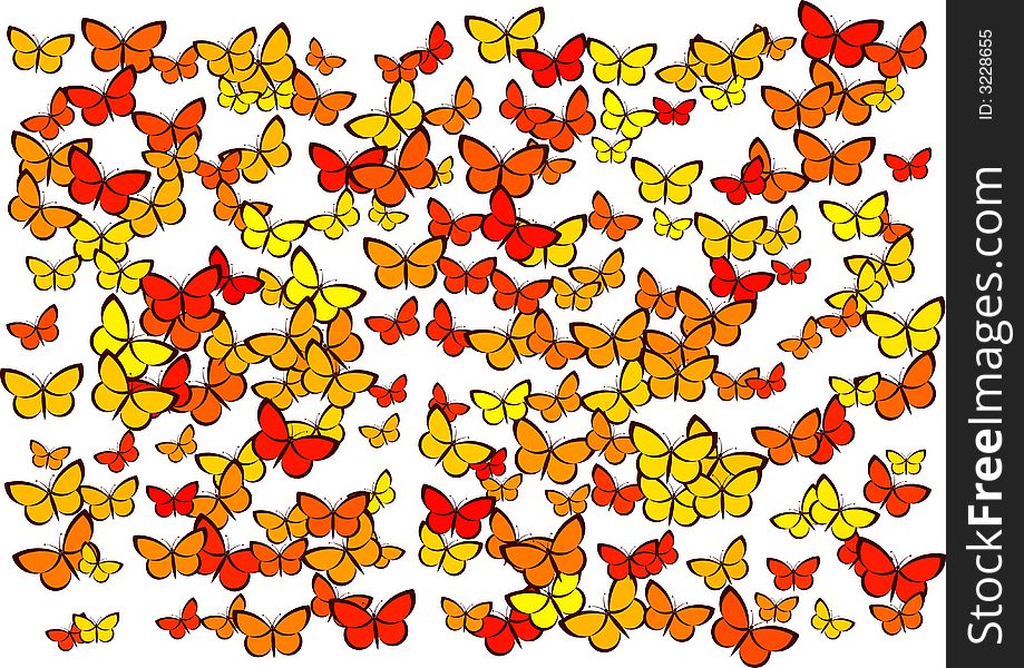 Abstract background of colorful butterflies
