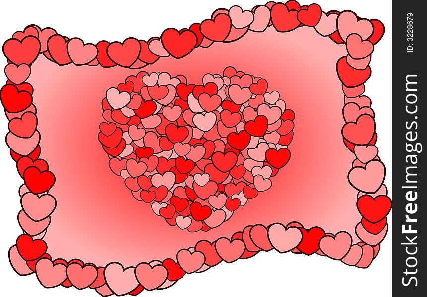 Loving heart postcard vector illustration