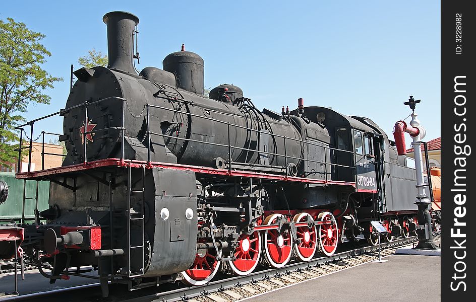 Steam locomotive in Rostov-on-Don railroad museum