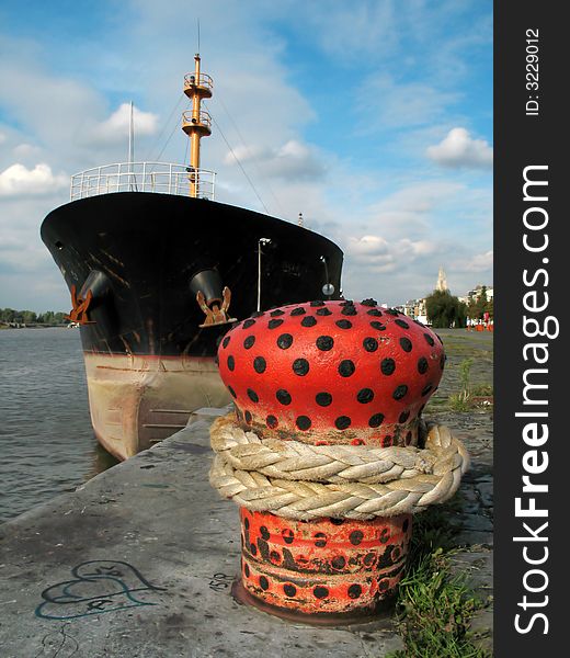 Bow of a moored boat