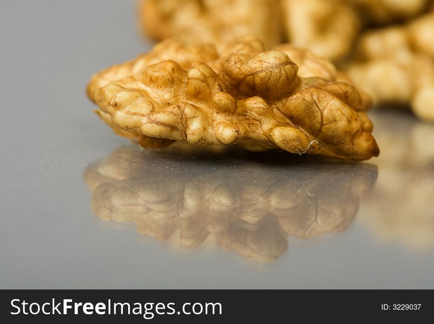 Walnuts close up isolated