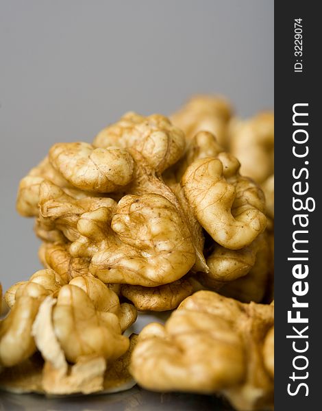 Walnuts close up isolated