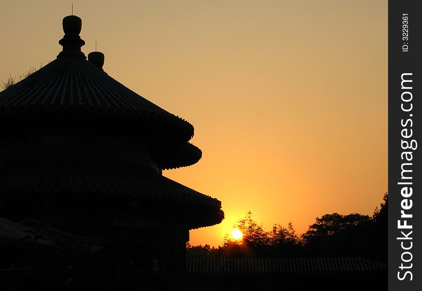 In china, tian tan park sundown. In china, tian tan park sundown