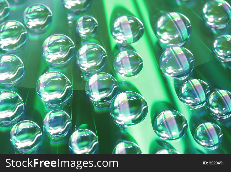 Close up of water drops on CD