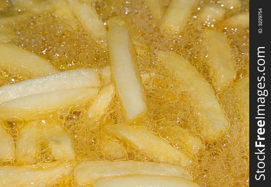 Close-up on some french fries. Close-up on some french fries