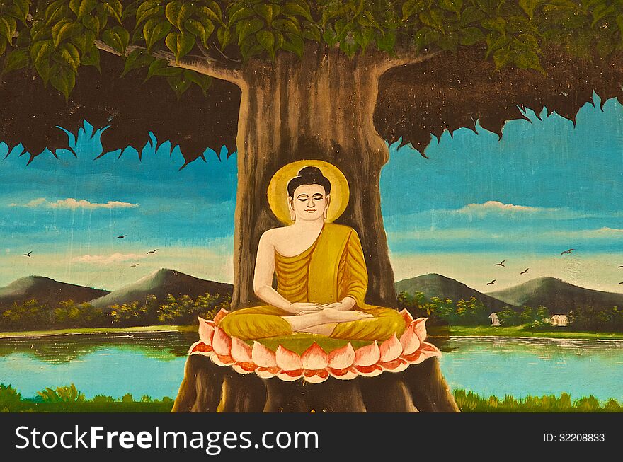 Meditation of buddha art paint