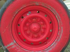 Old Red Wheel Royalty Free Stock Photo