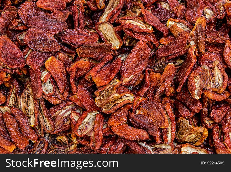 Image of a bunch of sundried tomatoes sunning in Naples Italy. Image of a bunch of sundried tomatoes sunning in Naples Italy.