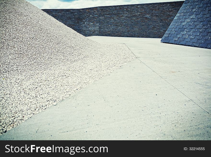 Abstract background of concrete and gravel