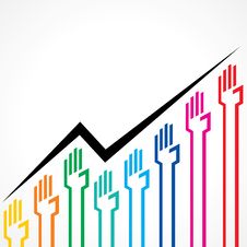 Business Graph Made By Colorful Hand Icons Stock Photos Business Graph Made By Colorful Hand Icons Stock Photos