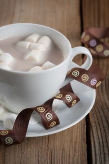 Cup Of Hot Chocolate With Marshmallows Stock Images