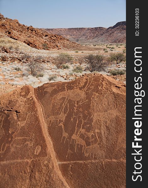 Rock engravings at Twyfelfontein, Namibia, a World Heritage site