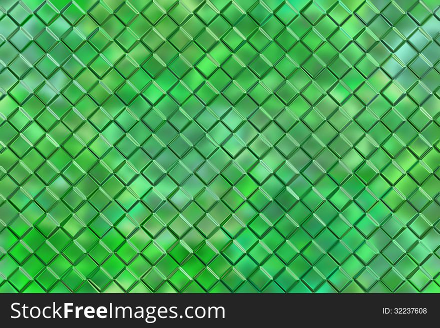 Computer graphic design abstract background of green emboss square blocks. Computer graphic design abstract background of green emboss square blocks