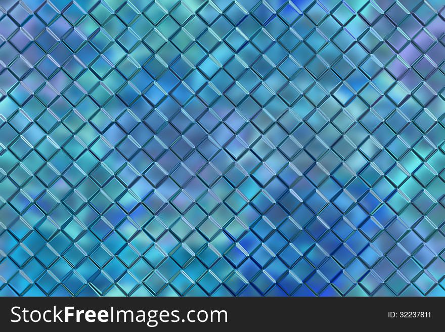 Computer graphic design abstract background of blue emboss square blocks. Computer graphic design abstract background of blue emboss square blocks