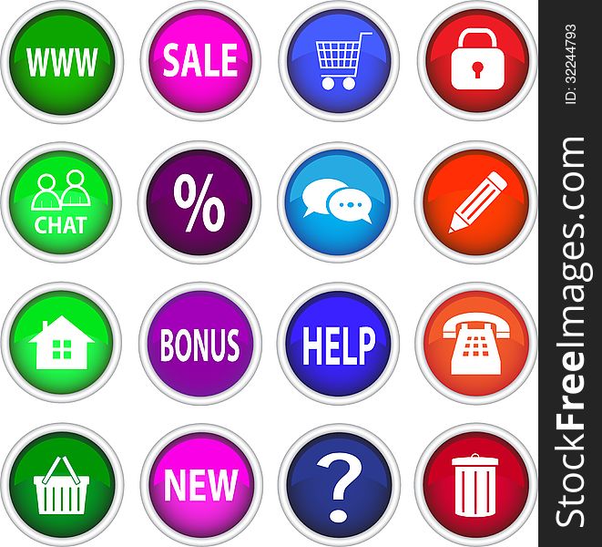 Stock Image - set of colored icons. Stock Image - set of colored icons.