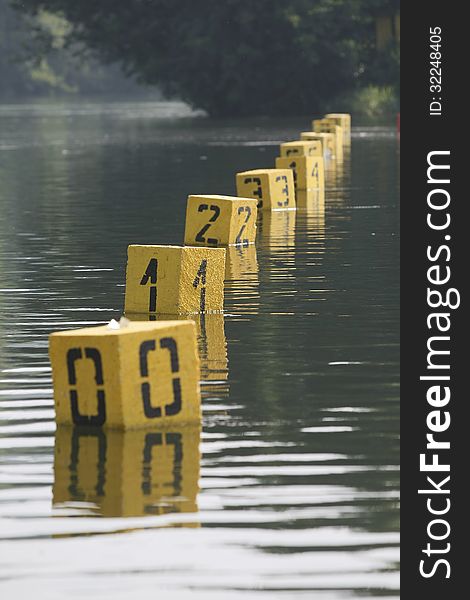 Starting block in water sports, canoeing. Starting block in water sports, canoeing.