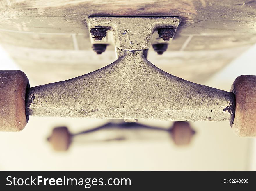 Close up image of skateboard