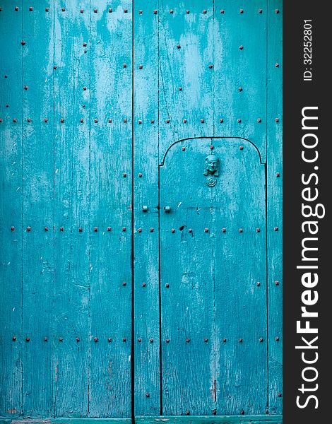 Blue Italian Door abstract background