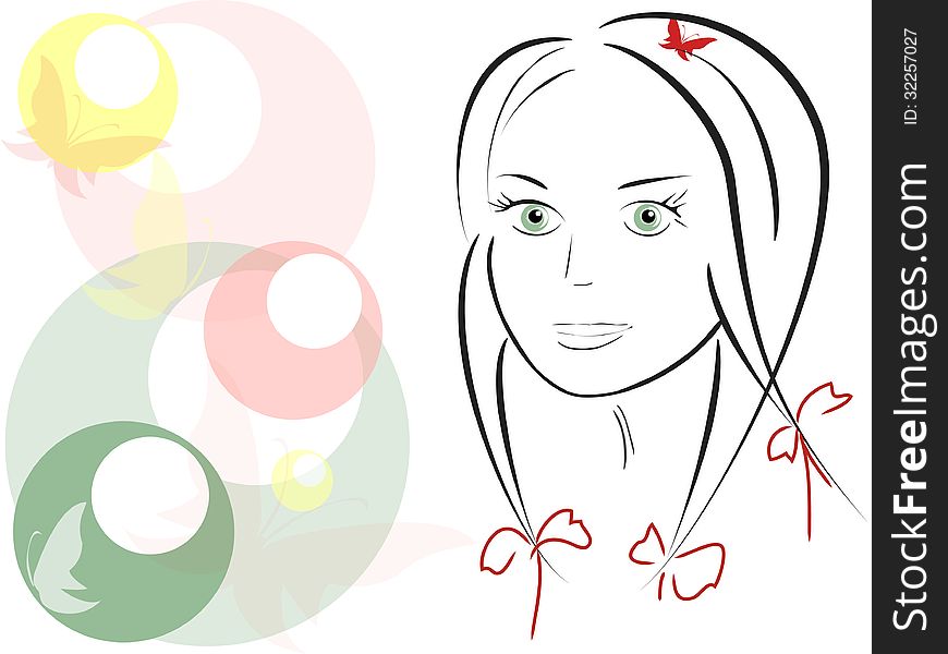 Vector Image,  Beautiful Girl