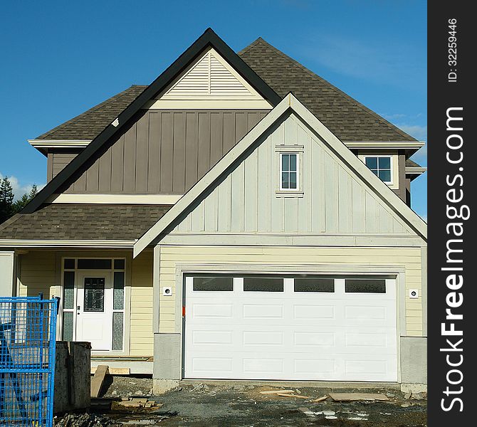 New residential home under construction. New residential home under construction.