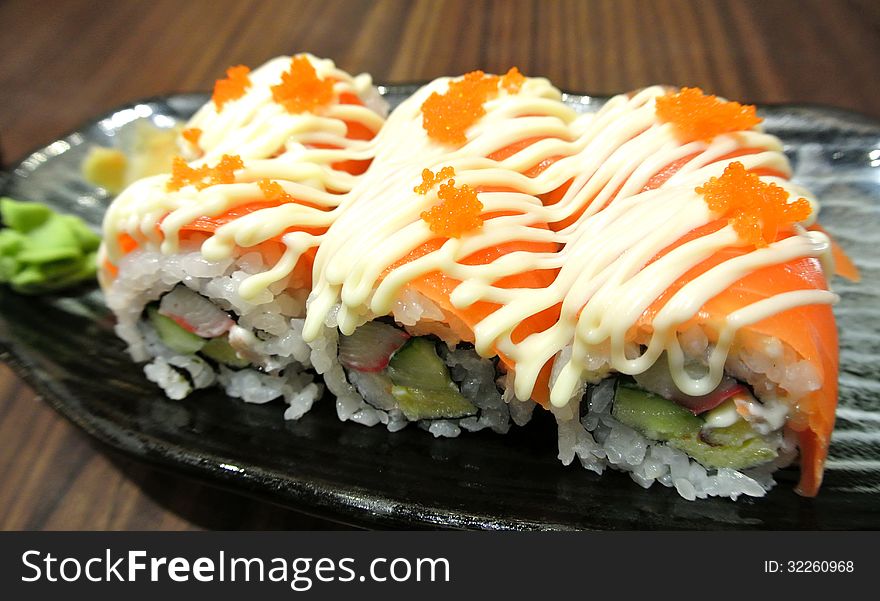 Salmon Roll, japanese style food