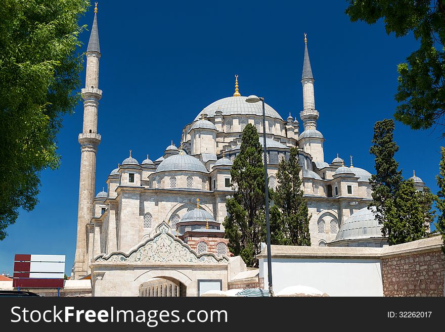 The Fatih Mosque (Conqueror's Mosque) in Istanbul, Turkey. The Fatih Mosque (Conqueror's Mosque) in Istanbul, Turkey