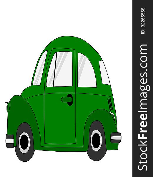 Green car cartoon