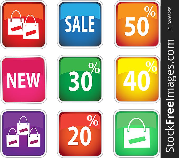 Stock image - a set of icons for commercial store. Stock image - a set of icons for commercial store.