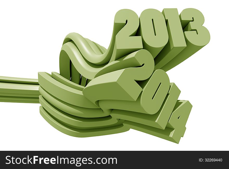 3d design. 2014 text and white background. 3d design. 2014 text and white background