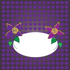 Beautiful Floral Card On A Purple Background Stock Images Beautiful Floral Card On A Purple Background Stock Images