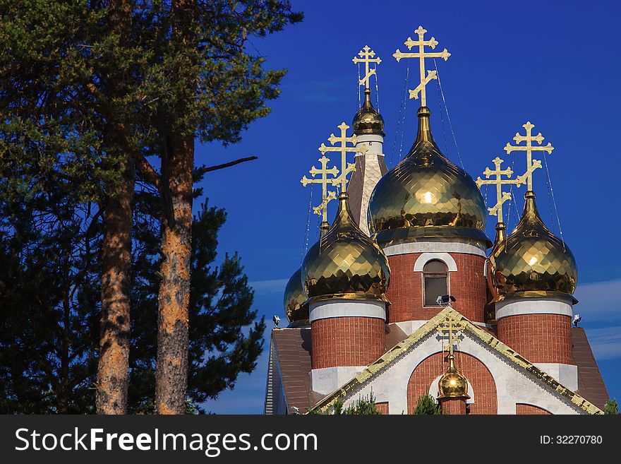 Orthodox church against the blue sky. Orthodox church against the blue sky