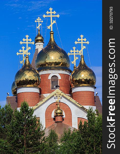 Orthodox church against the blue sky. Orthodox church against the blue sky