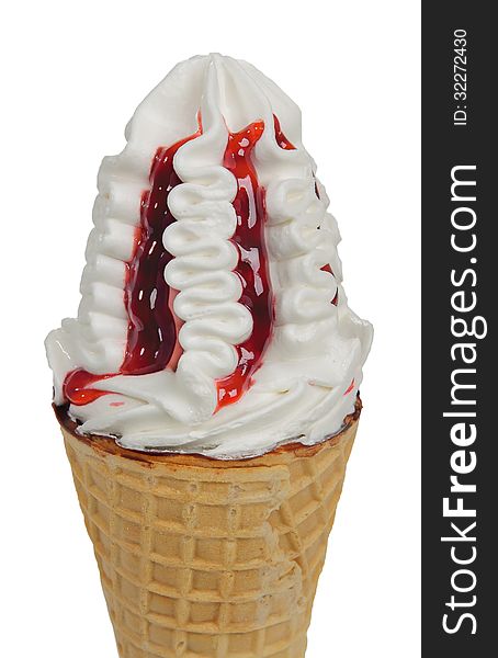 Soft serve ice cream on white background
