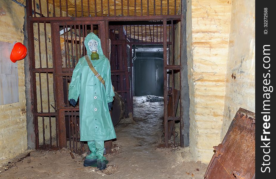 Old chemical protection of air raid shelter