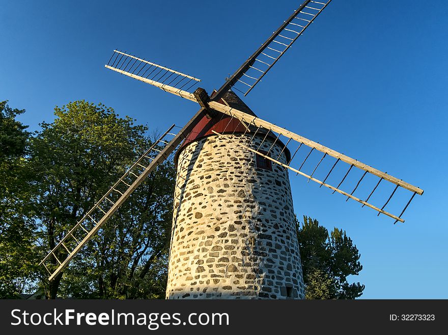 View of a typical wind mill in Montreal Quebec Canada